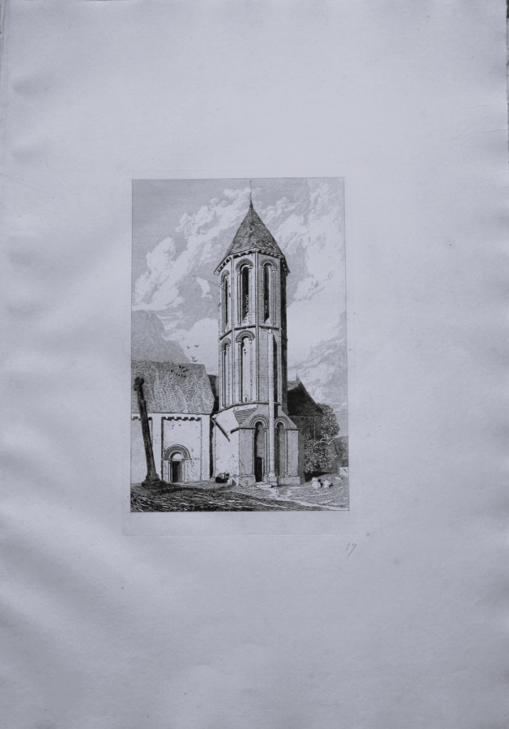 John Sell Cotman - Folio engraving of Church of Tamerville, Normandy 1822
