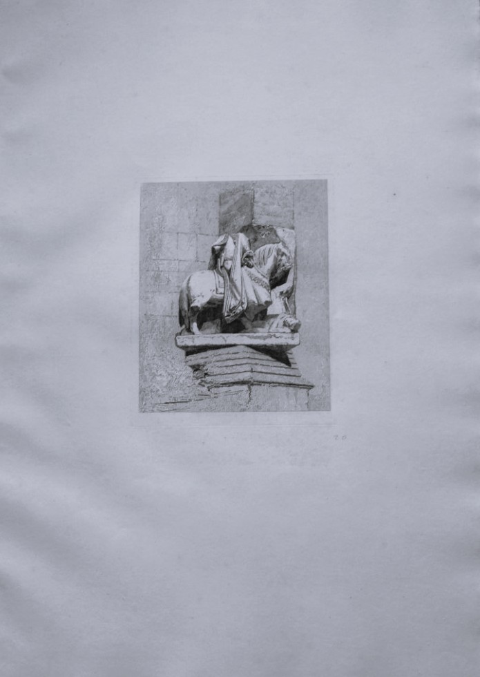 John Sell Cotman - Folio engraving of Statue of William, Duke of Normandy 1822