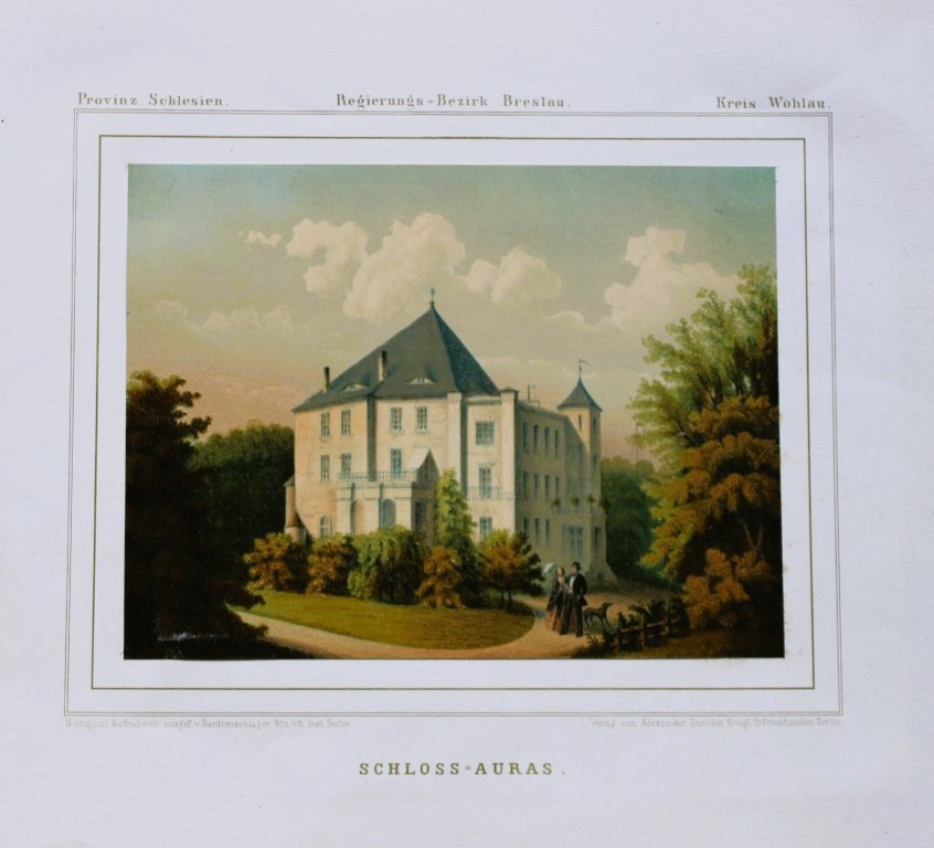 Alexander Duncker - Lithograph of Schloss Auras 1857