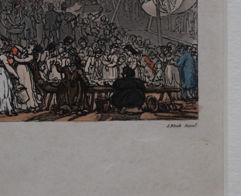 Rowlandson and Pugin - Aquatint of Bartholomew's Fair, London 1808