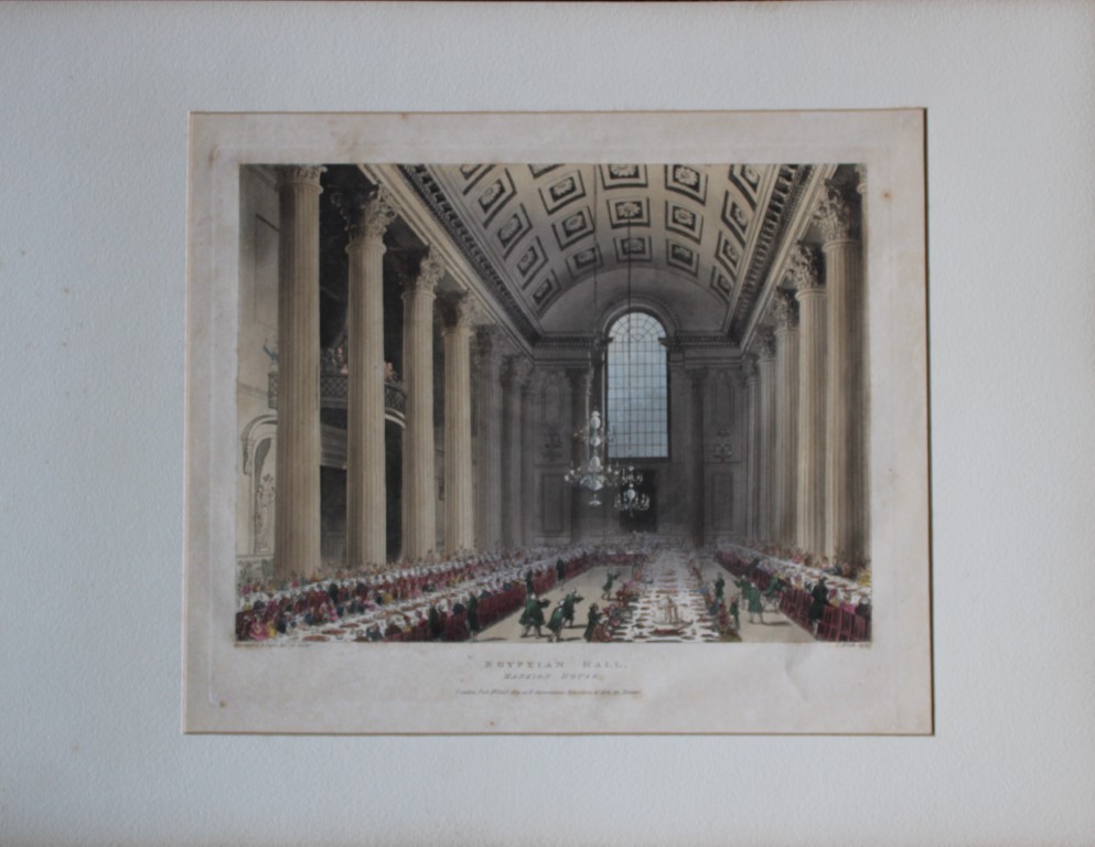 Rowlandson and Pugin - Aquatint of Mansion House, London 1808