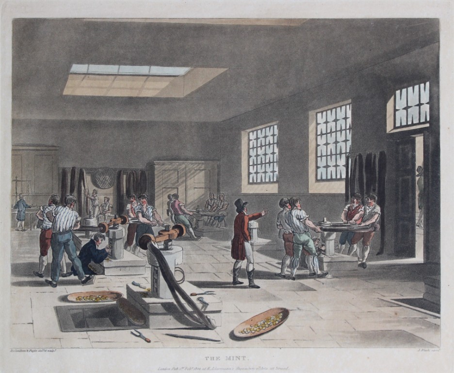 Rowlandson and Pugin - Aquatint of The Mint, London 1808