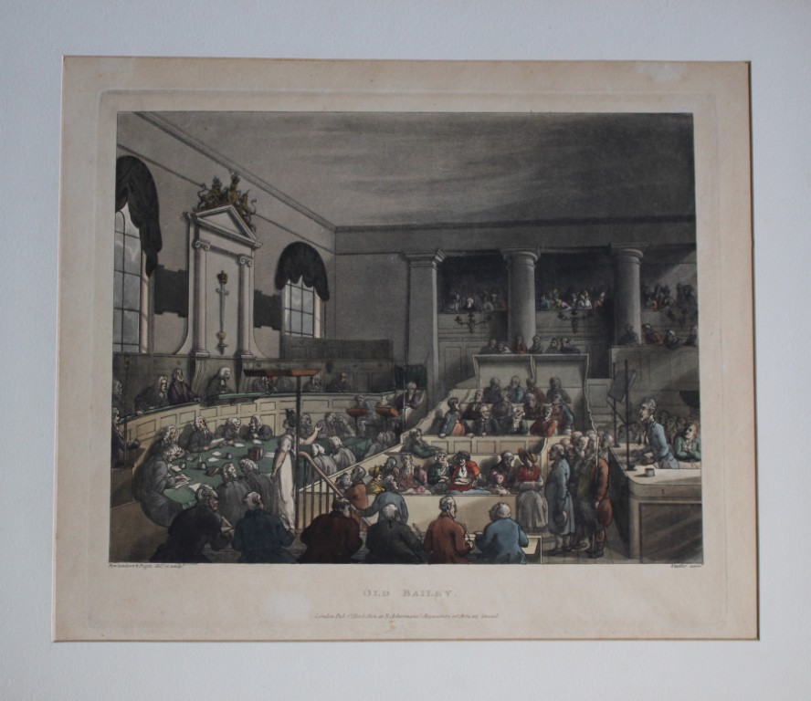 Rowlandson and Pugin - Aquatint of Herald's College, London 1808