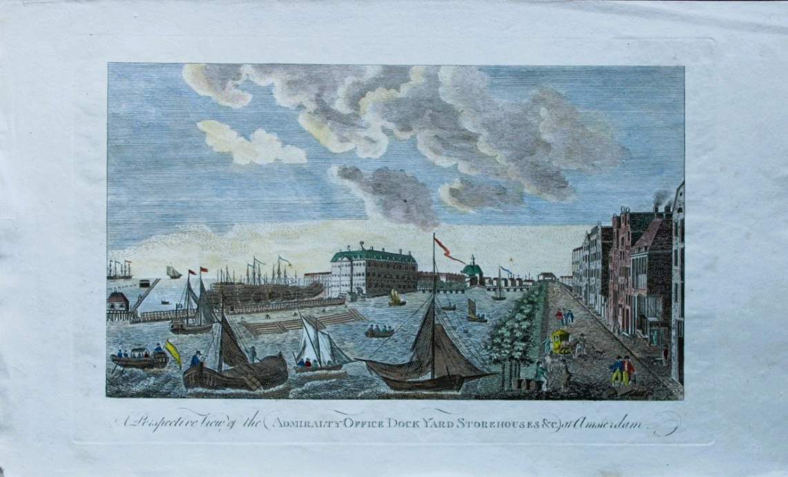 Vue d'Optique - Admiralty Office, Dock Yard etc Amsterdam c1770