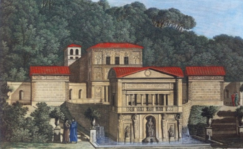 Percier & Fontaine - La Villa Pia engraving 1809