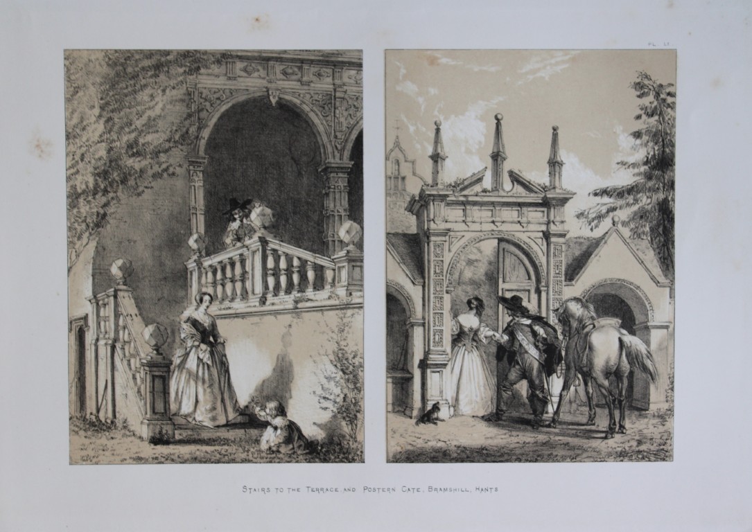 Nash J - 2 lithographs of Bramshill, Hants  1869