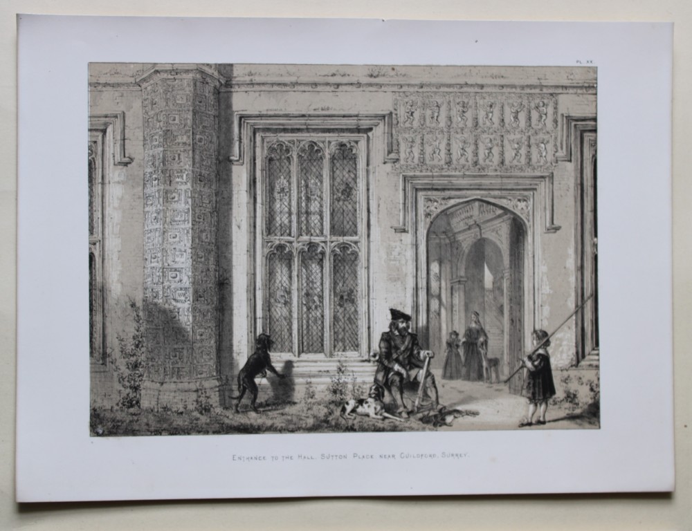 Nash J - 2 lithographs of Sutton Place, Surrey  1869