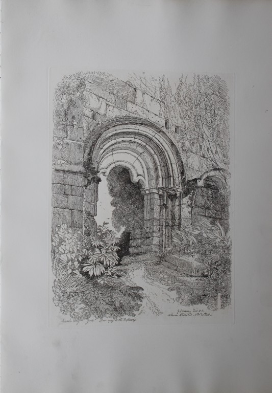 JS Cotman - Rivaulx Abbey refectory door, Yorkshire 1838
