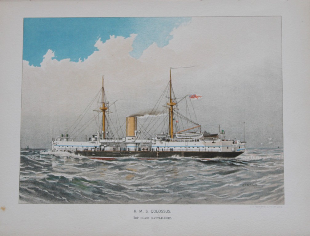 WF Mitchell - HMS Colossus 1st Class Battleship 1890