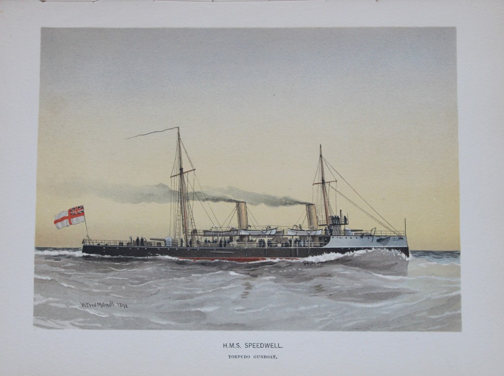 WF Mitchell - HMS Speedwell Torpedo Gunboat 1890