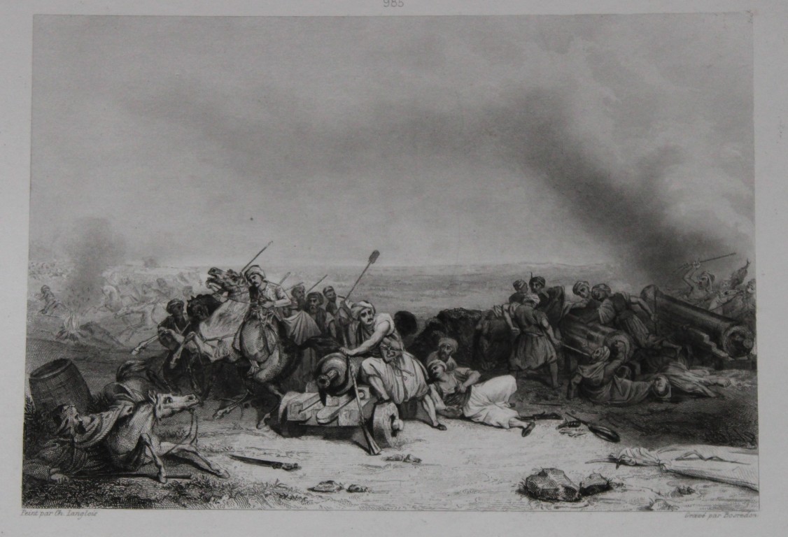 Ch. Langlois - Battle of Straoueli, Algeria engraved by Bosiedon 1840