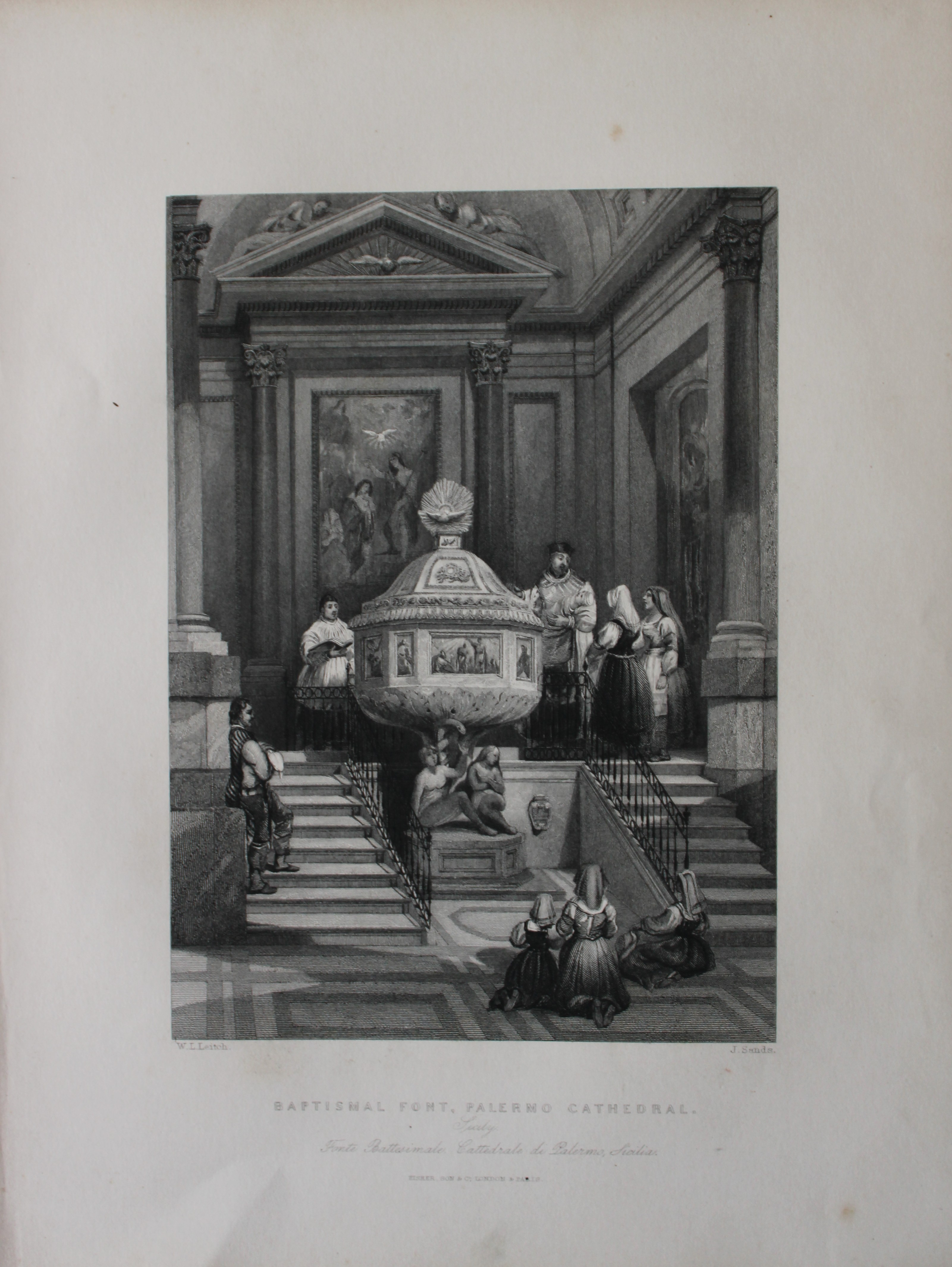 Rev. Wright - Baptismal Font, Palermo Cathedral  1839