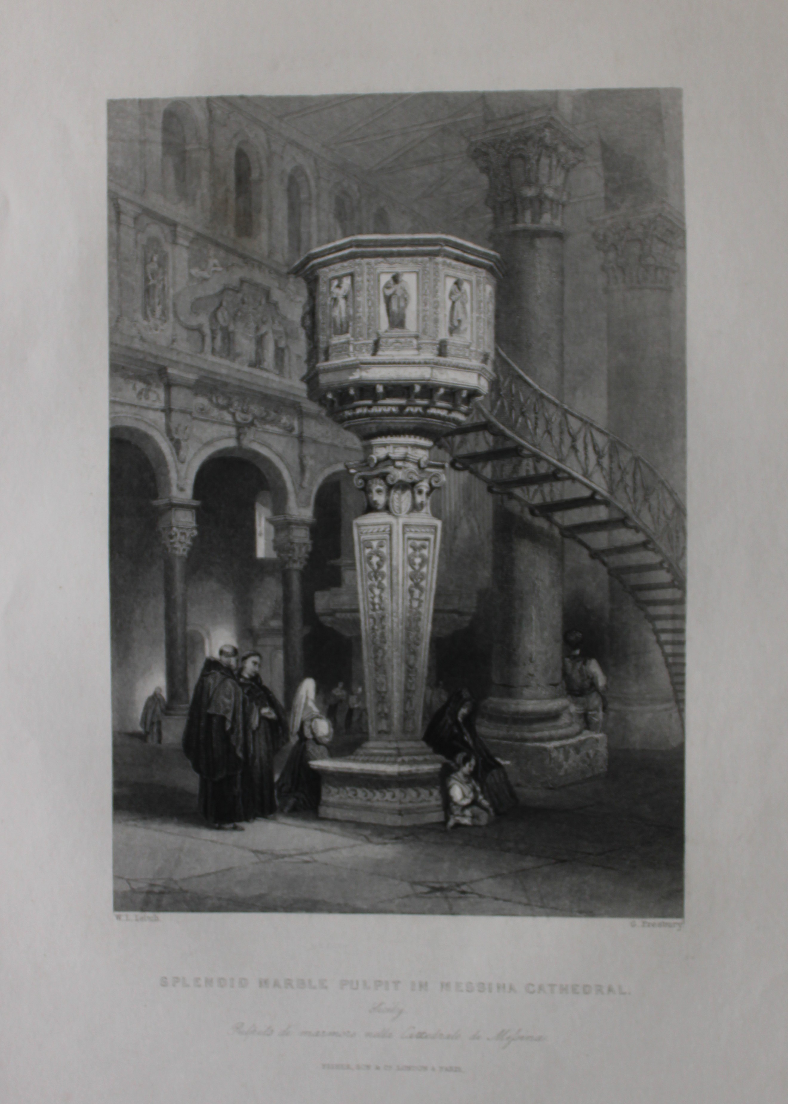 Rev. Wright - Splendid Marble Pulpit in Messina Cathedral  1839