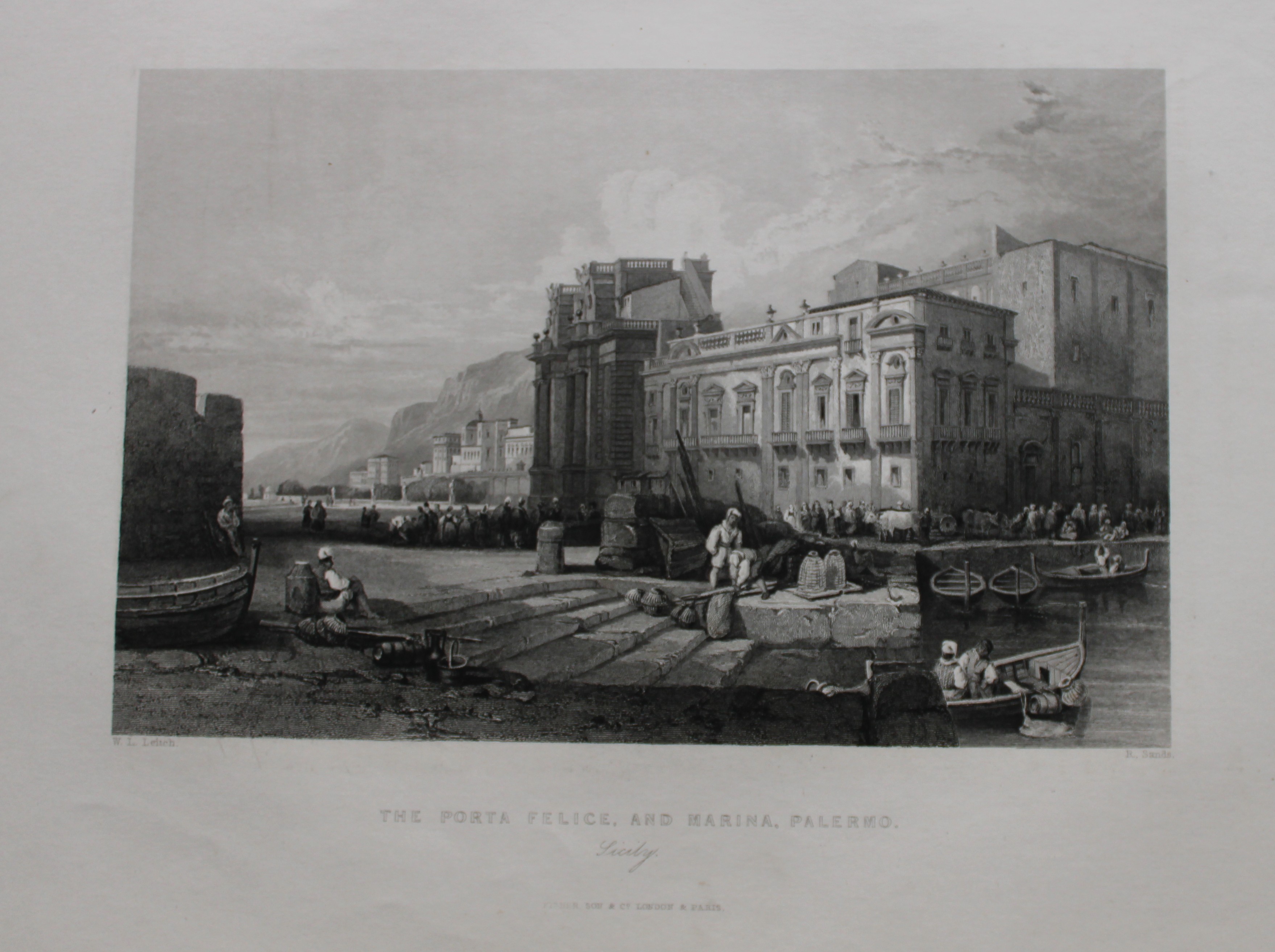Rev. Wright - The Port Felice and Marina, Palermo  1839