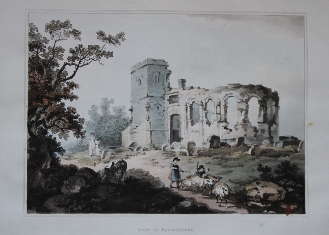 de Loutherbourg - Aquatint of Ruin at Basingstoke 1805