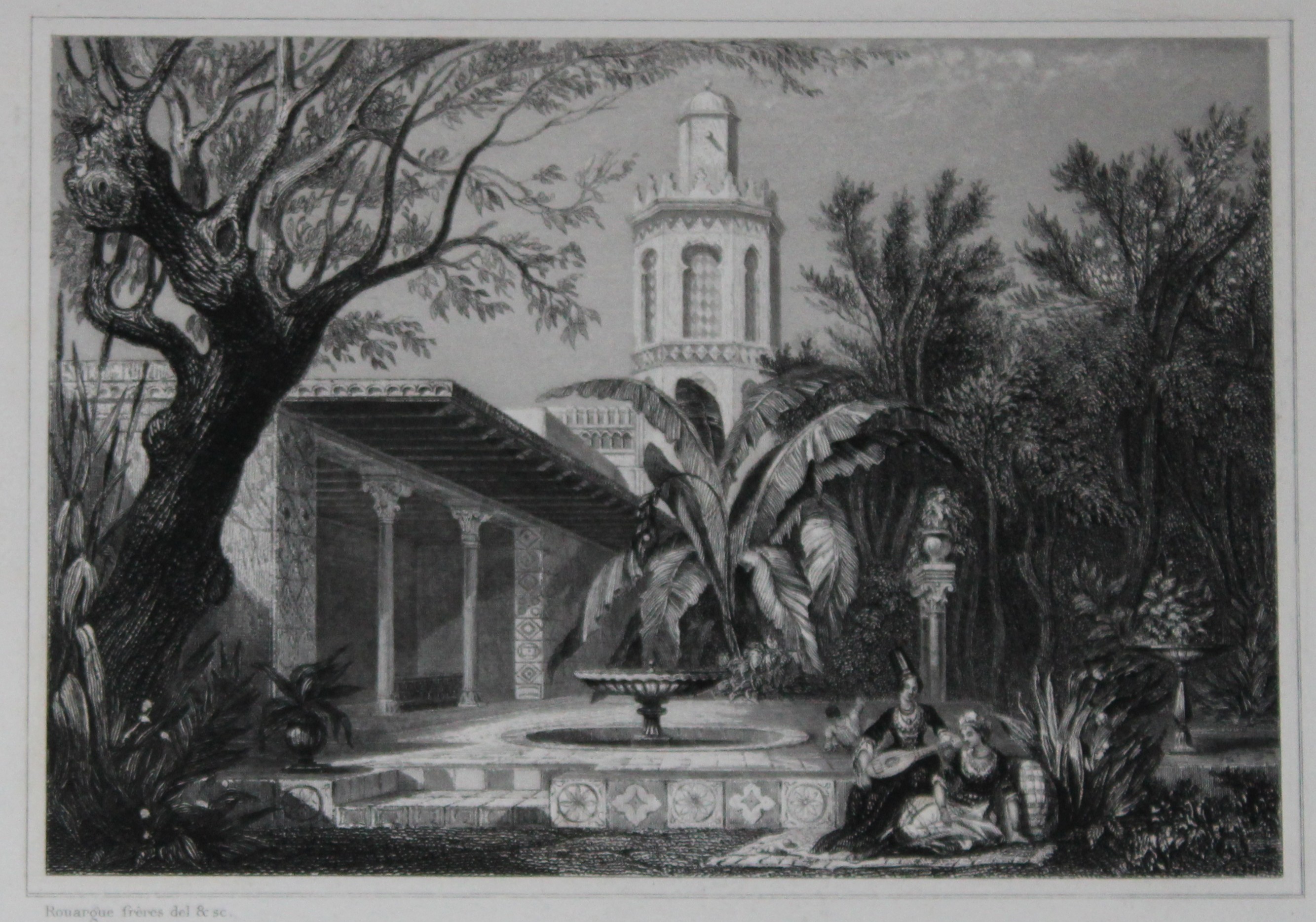 Rouargue - Jardin du Dey at Algiers 1844