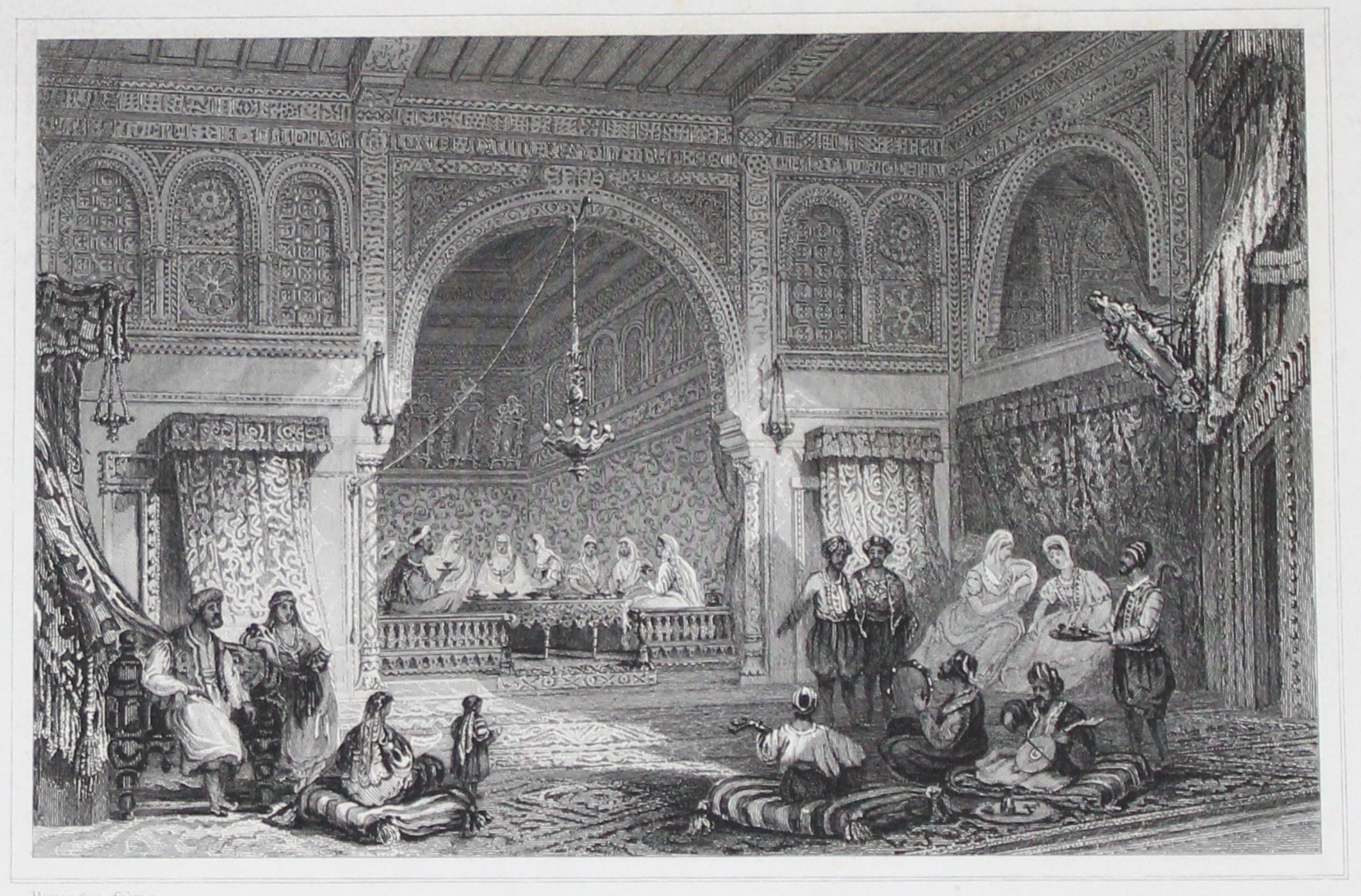 Rouargue - Interior of a house, Algiers 1844