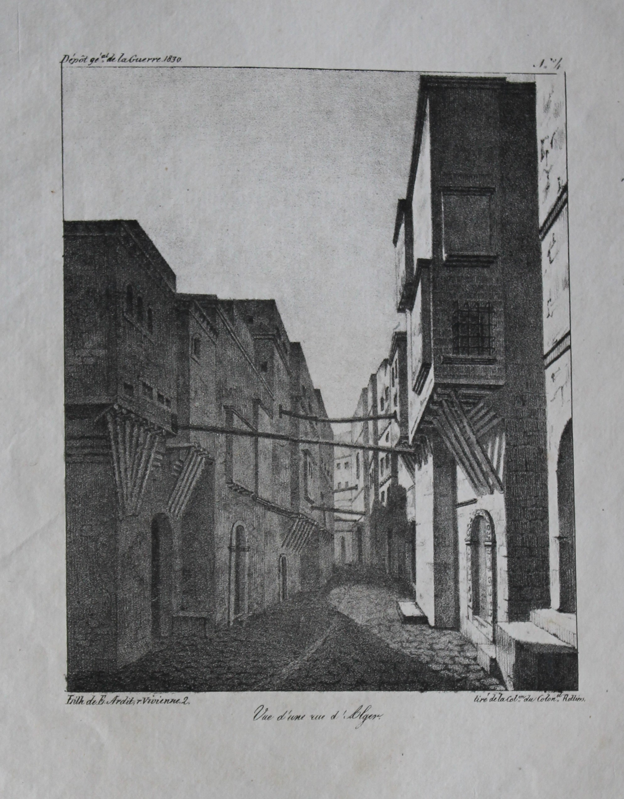 E Ardit - Vue of a street in Algiers 1830