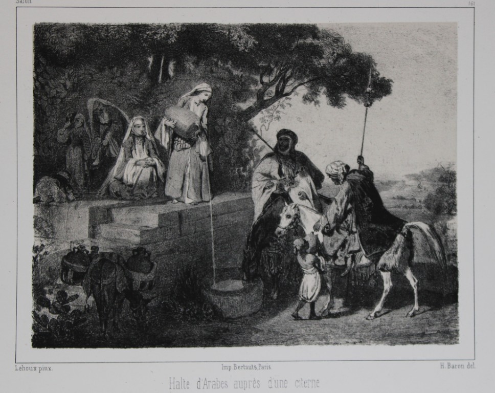 Lehoux - Arabs at a cistern engraved by H Baron 1844