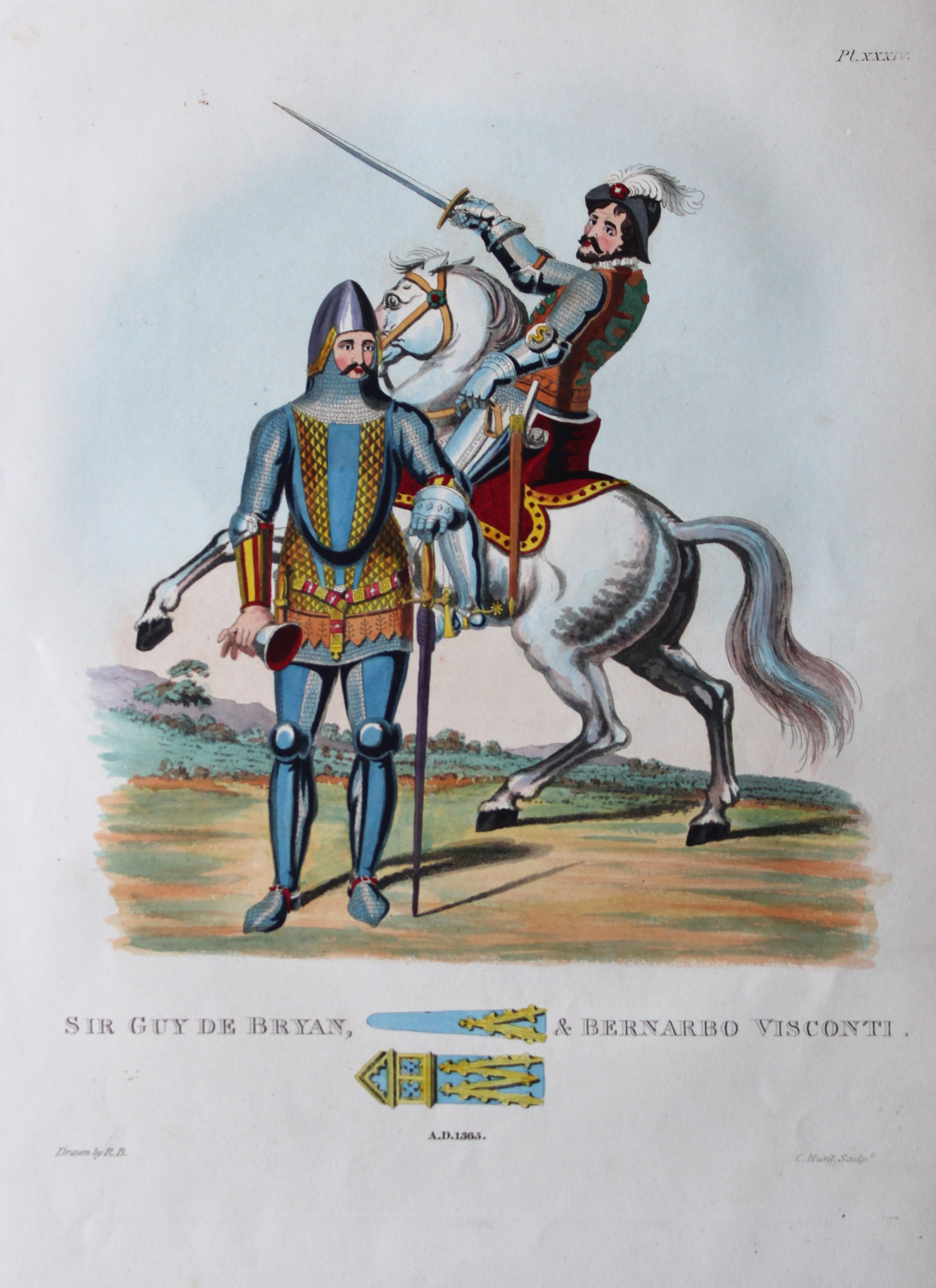 Sir Guy de Bryan & Bernarbo Visconti by S. Meyrick 1842