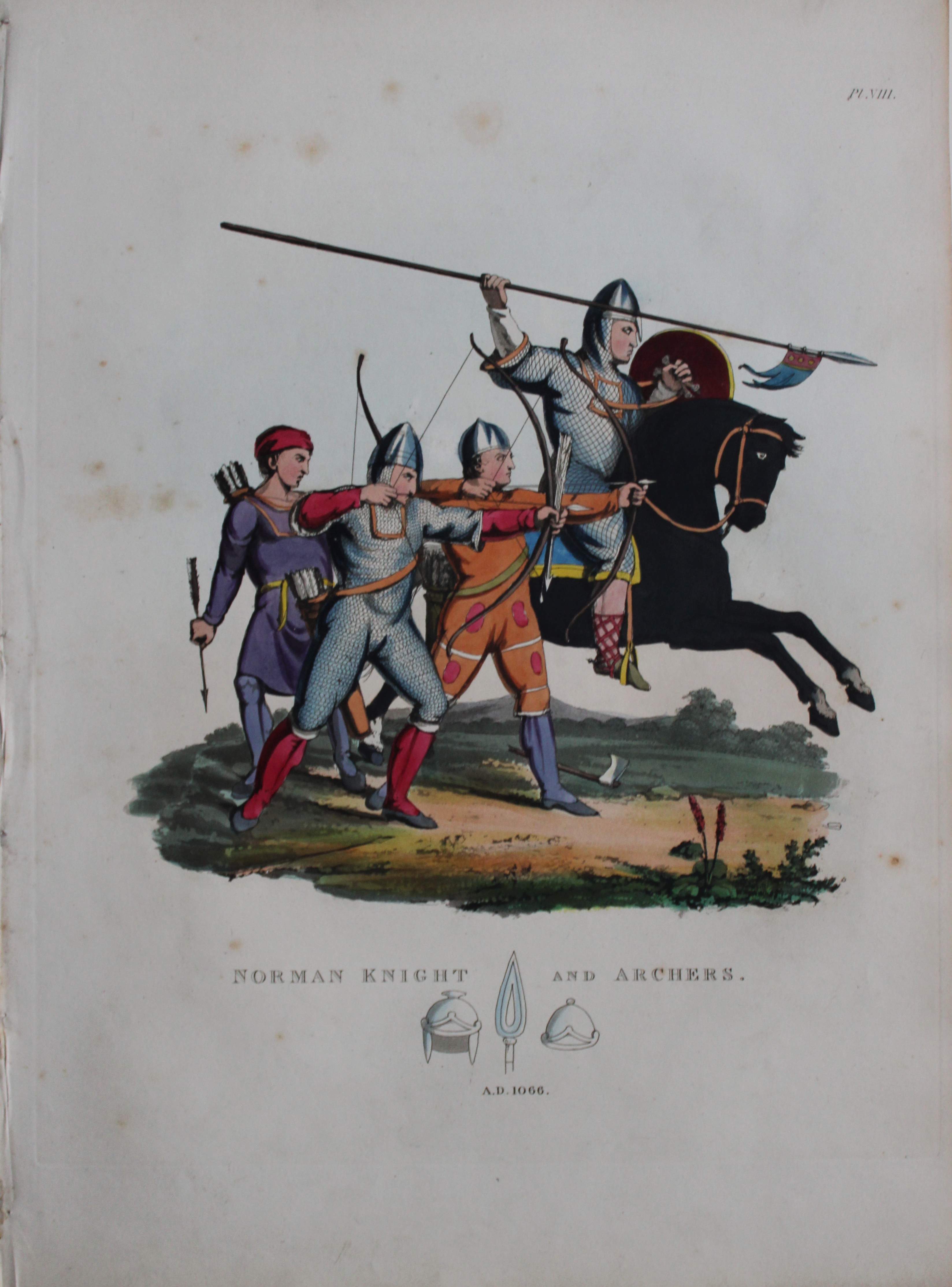 Norman Knight and Archers by Samuel Meyrick 1842