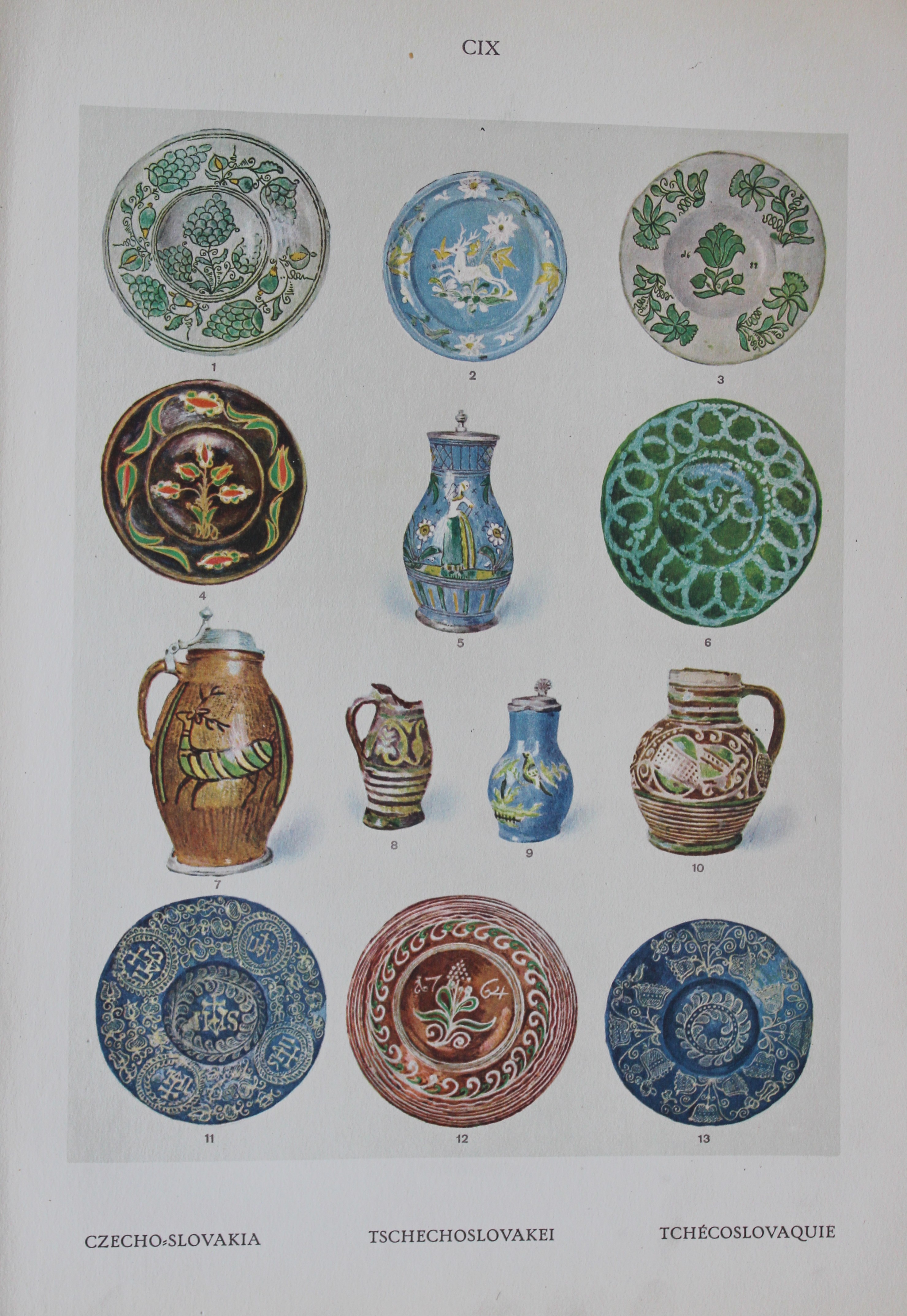 Helmuth Bossert - 4 Polish and Czech Folk Art plates 1924