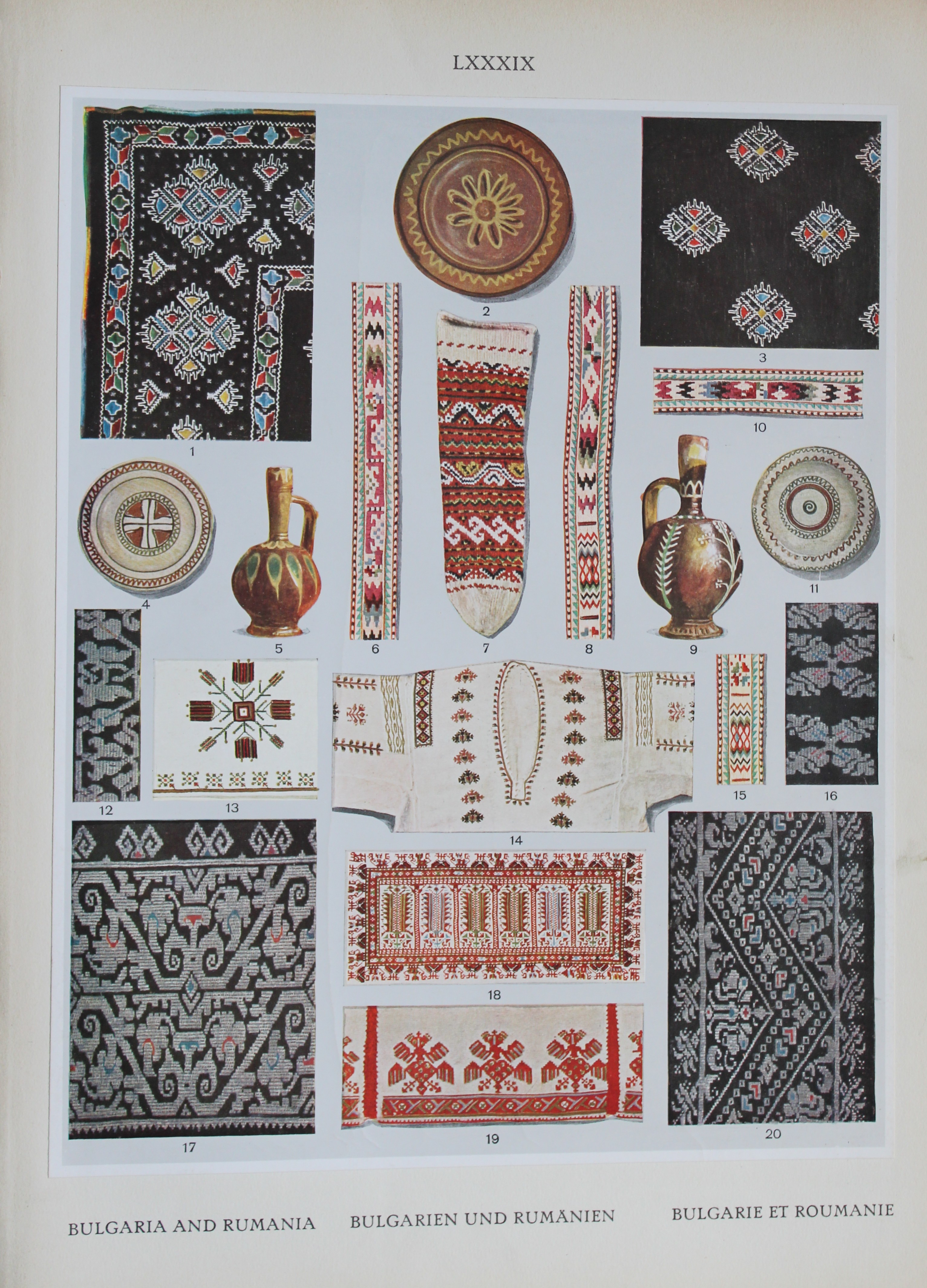 Helmuth Bossert - 4 Bulgarian and Rumanian Folk Art plates 1924