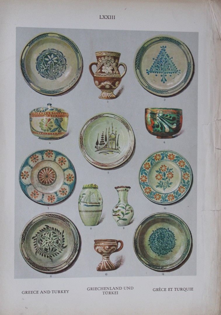 Helmuth Bossert - 4 Balkan States Folk Art plates 1924
