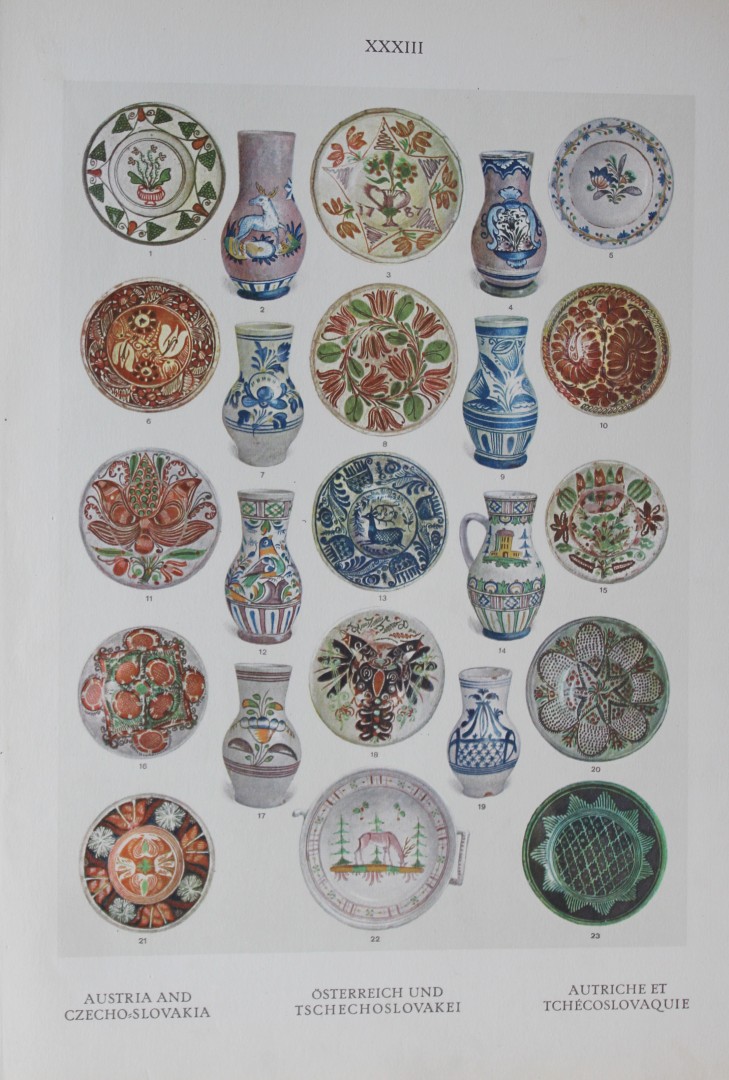 Helmuth Bossert - 3 Austrian and Czech Folk Art plates 1924