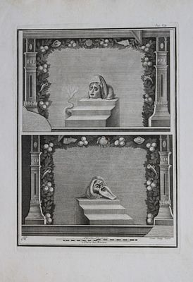 Giovanni Morghen - Antiquities of Herculaneum engraving 1752. This original antique copperplate 