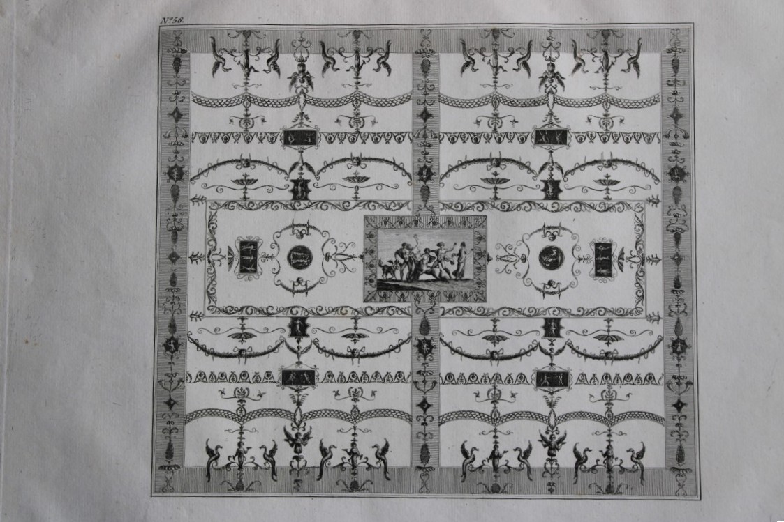 Nicolas Ponce - Original engraving of Roman frescoes by Deliens 1805