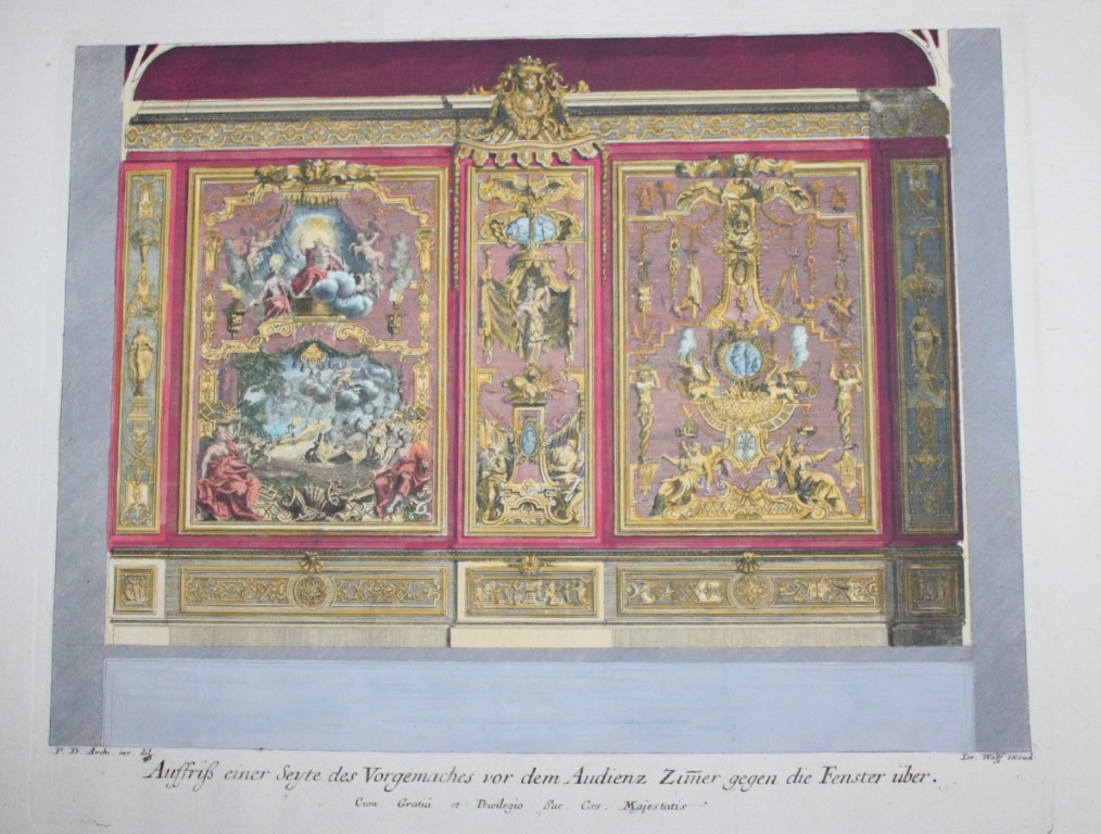 Paul Decker - Rare engraving Pl 20 Audience Room 1711