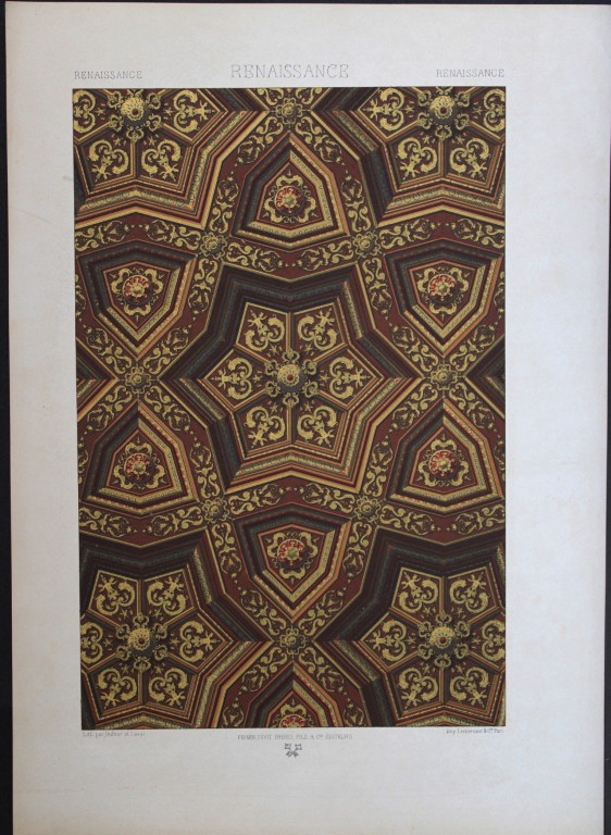 A Racinet - Original lithograph of Renaissance designs 1873