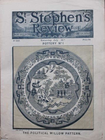 Tom Merry political cartoon - Willow Pattern 1887