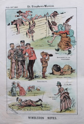Tom Merry political cartoon - Wimbledon Notes 1887