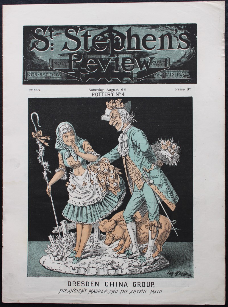 Tom Merry political cartoon - Dresden China Group 1887
