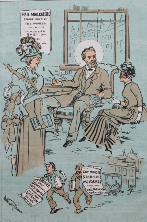 Tom Merry political cartoon - Pall Mall Gazette Office 1887