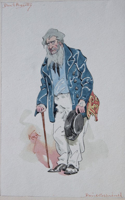 Clayton Clarke (Kyd) - Rare watercolour of Daniel Peggotty 1890