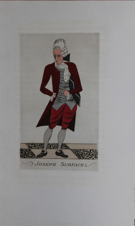 R Ben Sussan - 2 hand-coloured etchings from The School for Scandal by Sheridan 1934
