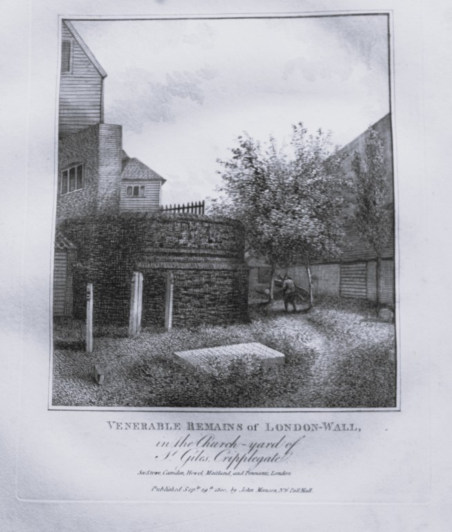 John Thomas Smith - Engraving of Venerable Remains of London Wall 1791