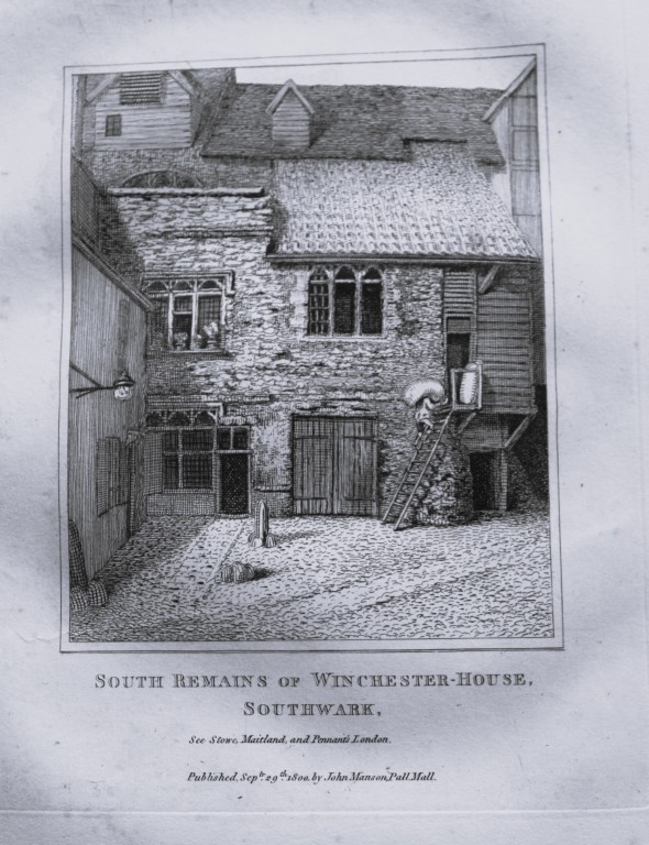 John Thomas Smith - Engraving of Winchester House, London 1791