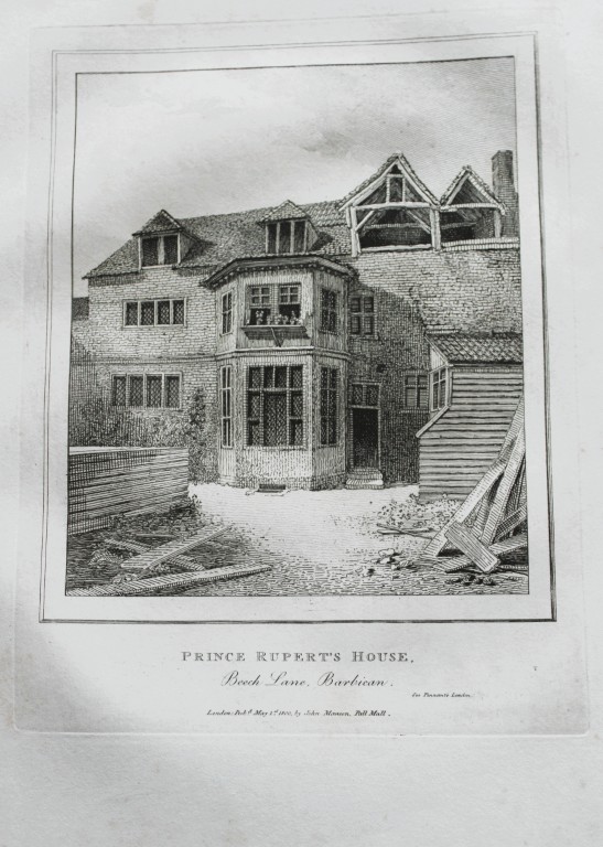 John Thomas Smith - Engraving of Prince Rupert's House, London 1791