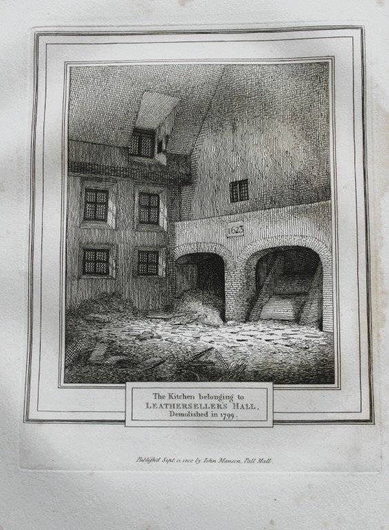 John Thomas Smith - Engraving of Leatherseller's Hall, London 1791