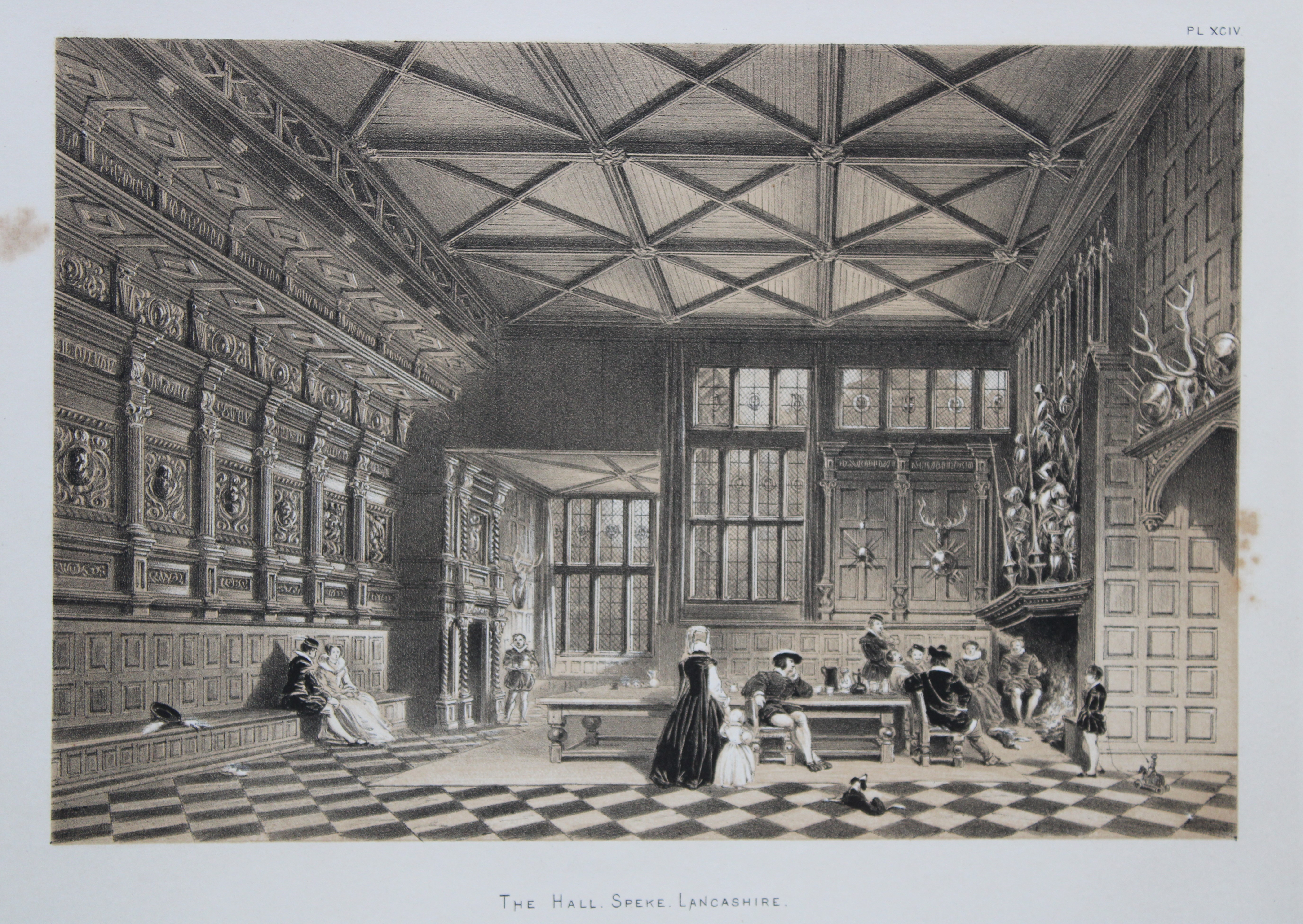 Nash J - Lithograph of Speke Hall, Lancashire 1869