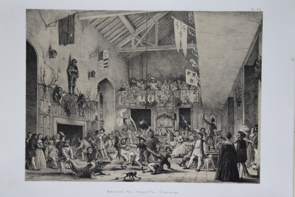 Nash J - Lithograph of Haddon Hall, Derbyshire  1869