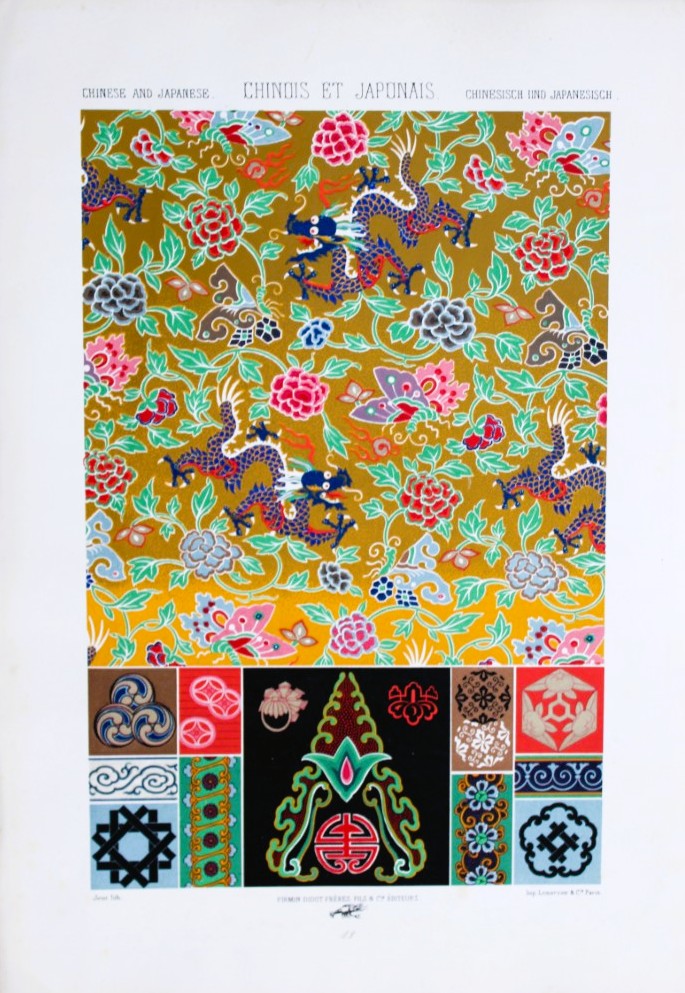 A Racinet - Lithograph of Chinese and Japanese designs 1873