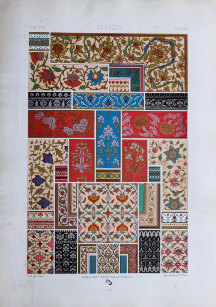 A Racinet - Lithograph of Indian designs 1873
