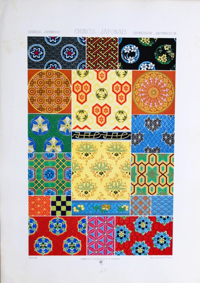 A Racinet - Lithograph of Chinese and Japanese designs 1873