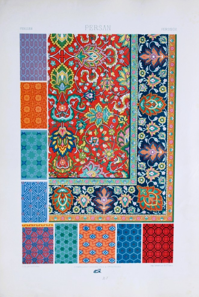 A Racinet - Lithograph of Persian designs 1873