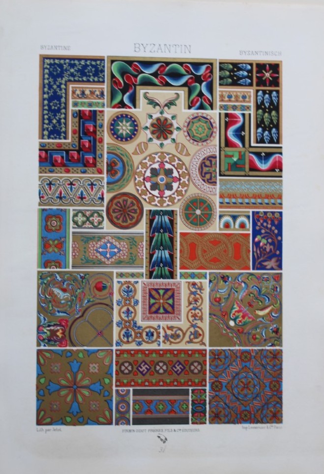 A Racinet - Lithograph of Byzantine designs 1873